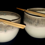 Eggshell/Turquoise Noodle Bowl