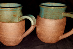 Dark Brown Green Mugs