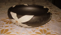 White Black Flower Bowl